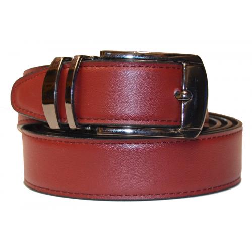 Serpi Burgundy / Black Smooth Genuine Leather Reversible Belt RP/30